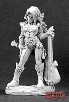 03098 Astrid, Female Half Elf Bard, is a miniature model in 25mm heroic scale from the Reaper Dark Heaven Legends range. Sculpted by Werner Klocke.