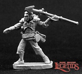 03252 Anatole, Male Human Pirate is a miniature model in 25mm heroic scale from the Reaper Dark Heaven Legends range. Sculpted by Derek Schubert.