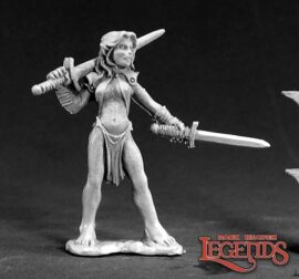 03406 Anjanis, Female Elf Druid is a miniature metal model in 25mm heroic scale from the Reaper Dark Heaven Legends range. Sculpted by Bob Ridolfi.