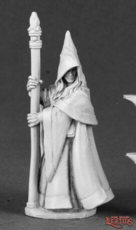 03491 Anirion, Wood Elf Wizard is a miniature metal modes in 25mm heroic scale from the Reaper Dark Heaven Legends range. Sculpted by Bobby Jackson.