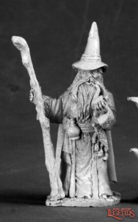 03545 Andallin, Male Human Wizard is a miniature model in 25mm heroic scale from the Reaper Dark Heaven Legends range. Sculpted by Gene Van Horne.