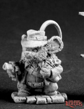 03577 Asiago, Mousling Adventurer, is a miniature model in 25mm heroic scale from the Reaper Dark Heaven Legends range. Sculpted by Gene Van Horne.