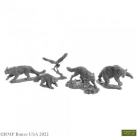 7040 : Animal Companions (5). High quality plastic miniature suitable for wargaming and fantasy tabletop rpg games.