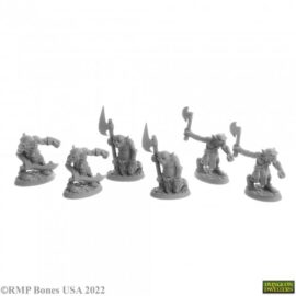 7043 : Goblin Raiders (6). High quality plastic miniature suitable for wargaming and fantasy tabletop rpg games.
