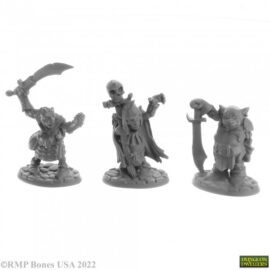 7046 : Goblin Elites (3). High quality plastic miniature suitable for wargaming and fantasy tabletop rpg games.