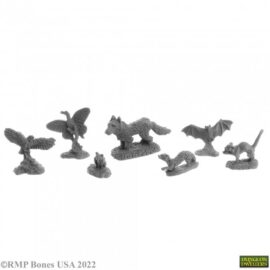 7048: Familiar Pack 1. High quality plastic miniature suitable for wargaming and fantasy tabletop rpg games.