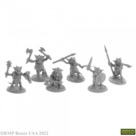 7052 : Kobold Mooks (6). High quality plastic miniature suitable for wargaming and fantasy tabletop rpg games.