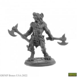 7059 : Gnoll Ravager. High quality plastic miniature suitable for wargaming and fantasy tabletop rpg games.