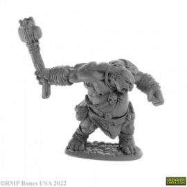 7062 : Ogre Clubber. High quality plastic miniature suitable for wargaming and fantasy tabletop rpg games.