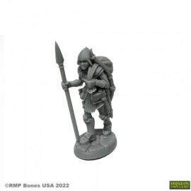 7075 : Marina - Overladen Henchwoman. High quality plastic miniature suitable for wargaming and fantasy tabletop rpg games.