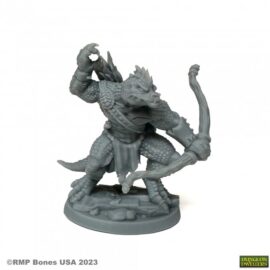 7094 : Waspnettle - Lizardman Archer. High quality plastic miniature suitable for wargaming and fantasy tabletop rpg games.
