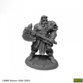 7095 : Kreed - Human Barbarian. High quality plastic miniature suitable for wargaming and fantasy tabletop rpg games.