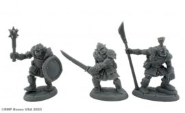 7106 : Hobgoblin Warriors (3). High quality plastic miniature suitable for wargaming and fantasy tabletop rpg games.