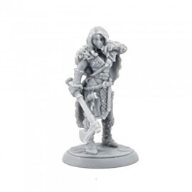 7130 : Maeve - Female Barbarian. High quality plastic miniature suitable for wargaming and fantasy tabletop rpg games.