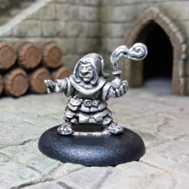 MH119 : Male Halfling Wizard. Suitable for wargaming and fantasy tabletop rpg games.