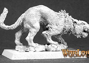 A big cat standing and roaring as it views its prey.