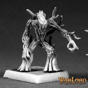 A tree spirit standing still. It is vaguely humaniod in appearance, but with lots of extra branches and twigs growing out of its body.