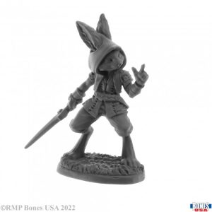 30052 : Rask, Male Harefolk Fighter. Fantasy RPG Miniature