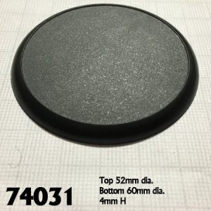 A 60mm round black plastic base.