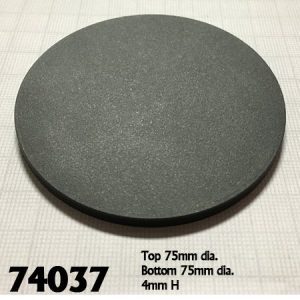 A 3 inch round black plastic gaming base.