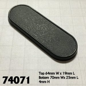 A 70 x 25mm oval black plastic gaming base.