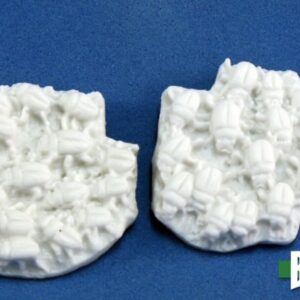 A swarm of beetles. Unpainted plastic RPG tabletop gaming miniature.