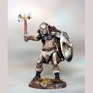 DSM7387 : Male Half Orc Warrior with Battle Axe