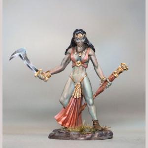 DSM7386 : Female Half Orc Warlock with Staff
