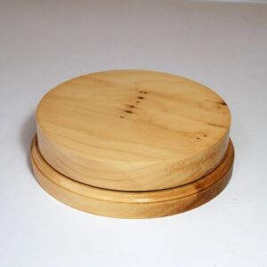 Yew Wood Round Display Plinth 120mm top diameter