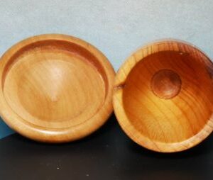 Cherry and Yew Wood Acorn Box