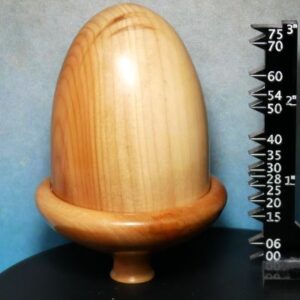 Cherry and Yew Wood Acorn Box
